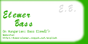 elemer bass business card